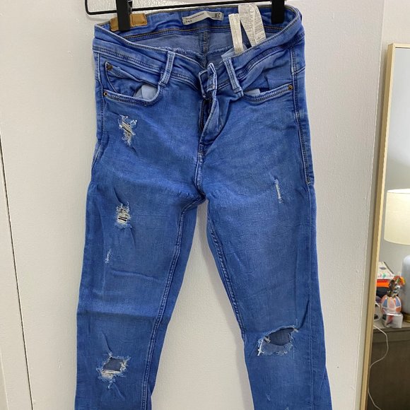 Zara | Jeans | Zara Trafaluc Blue Denim Makers Size 6 | Poshmark